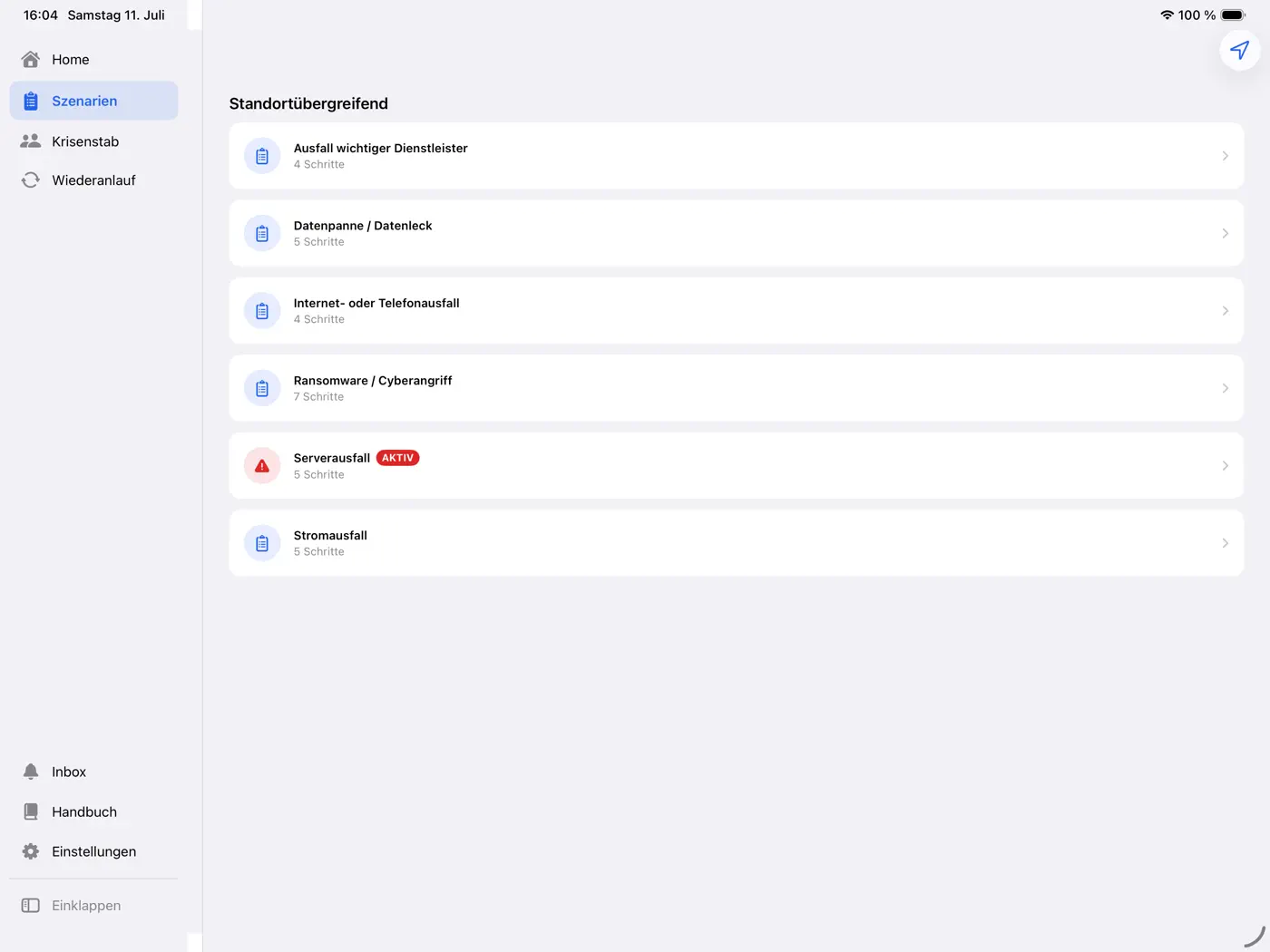 Szenarien: Übersicht und Checkliste nebeneinander